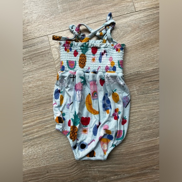 Angel Dear Baby Ice Cream Giggles Tie Strap Smocked Bubble Romper - 3-6 months - Picture 5 of 7